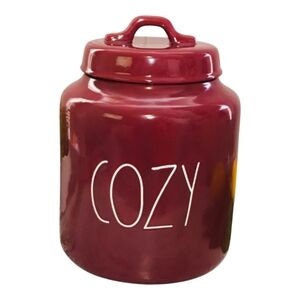 Rae Dunn COZY Magenta Ceramic LL Large Canister with White Letters 2020